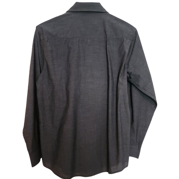 CHAPS Gray Button Front Long Sleeve Shirt SZ Large - Picture 2 of 7